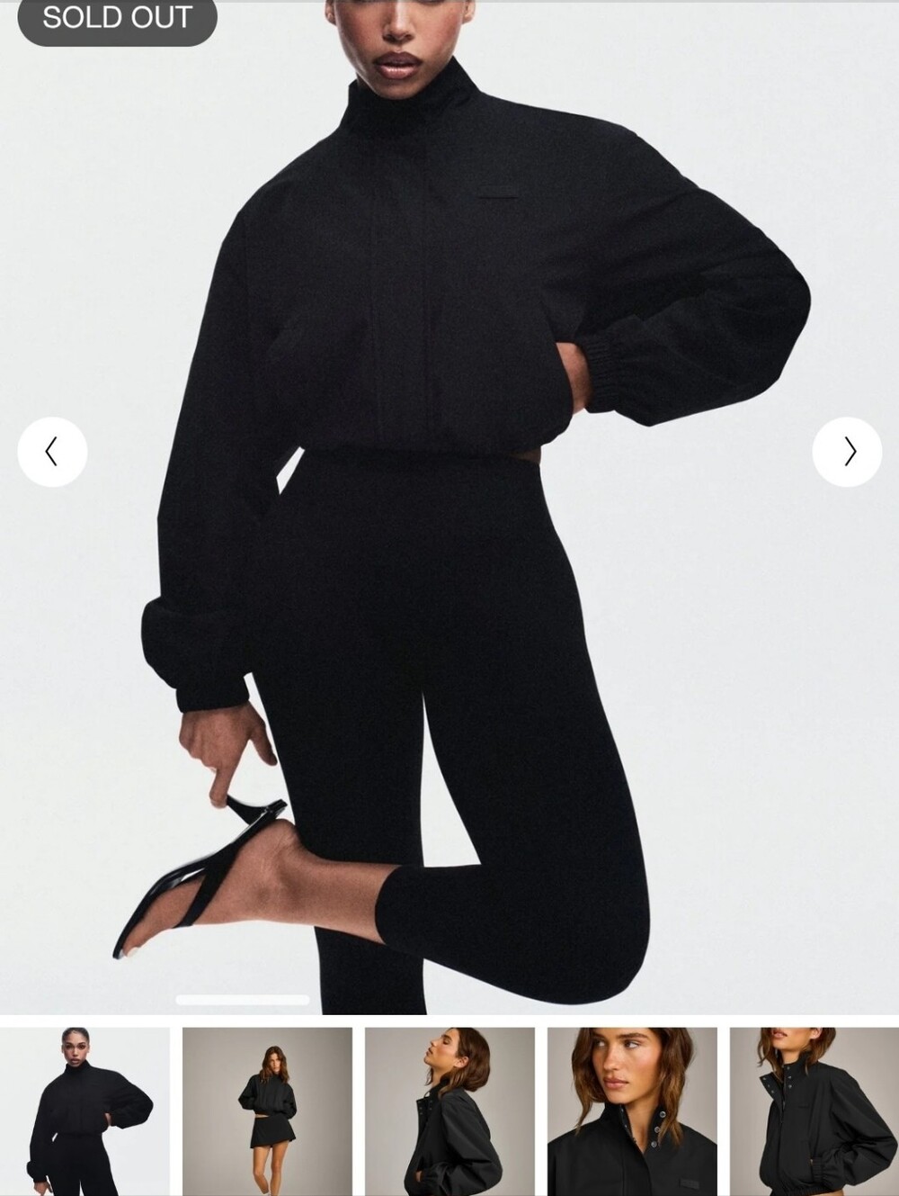 Oner Active Cropped Bomber Jacket - Black
